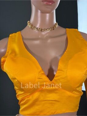 Brand new Satin sleeveless readymade blouse for saree,Bust - M upto L